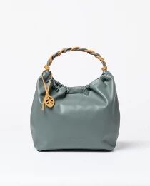 Sac hobo souple &agrave; poign&eacute;e bicolore Bleu acier
