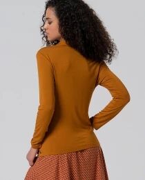 Chemise ajust&eacute;e en viscose de bambou Ocre