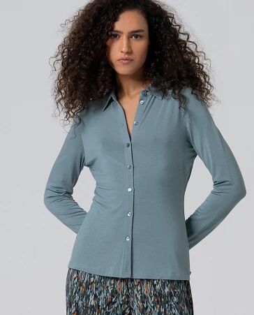 Chemise ajust�e en viscose de bambou Bleu ciel