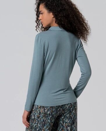 Chemise ajust�e en viscose de bambou Bleu ciel