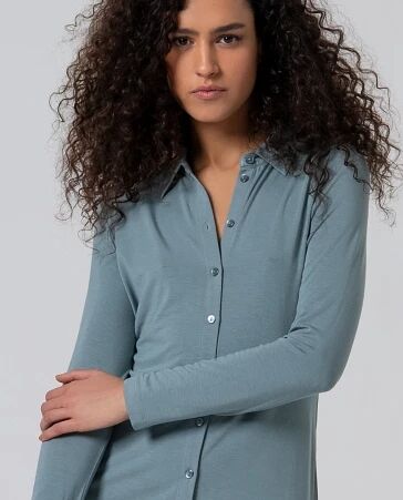 Chemise ajust�e en viscose de bambou Bleu ciel