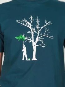 Tee shirt Spring Tree Bleu P&eacute;trole t-shirt arbre graphique ton profond