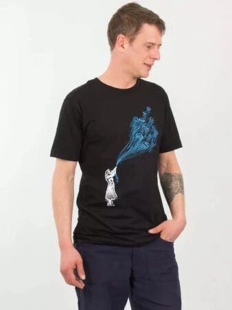 Tee shirt Flying Jelly fish Noir t-shirt m�duse volante noir hypnotique