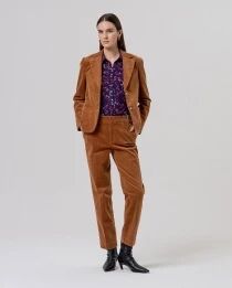 Blazer doublure imprim&eacute;e Toffee