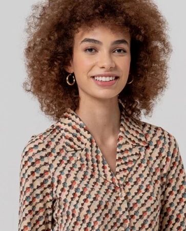 Blouse � col revers Crudo