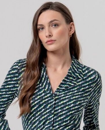 Blouse � col revers Verde Botella
