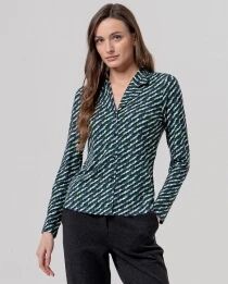 Blouse &agrave; col revers Verde Botella