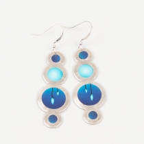 Boucle d\'oreille Nuages Bleu Petrol