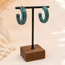 Boucles d\'oreilles acrylique 1/2 cr&eacute;oles vertes