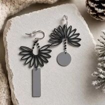 Boucles d\'oreilles pampas grises