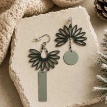 Boucles d\'oreilles pampas kaki