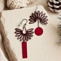 Boucles d\'oreilles pampas rouges