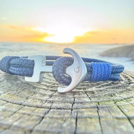 Bracelet ancrage Bleu marine et bleu roi