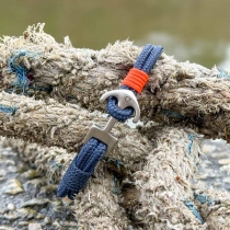 Bracelet ancrage Bleu marine et orange
