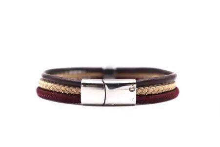 Bracelet mistral Lie de vin et brun