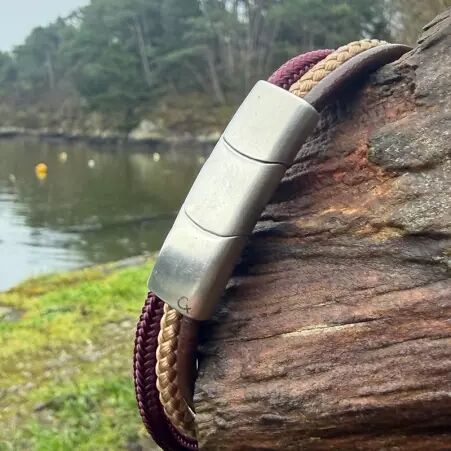 Bracelet mistral Lie de vin et brun