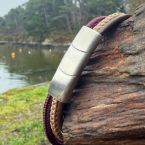 Bracelet mistral Lie de vin et brun