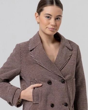 Caban double boutonnage Brun