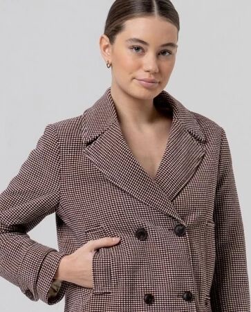 Caban double boutonnage Brun