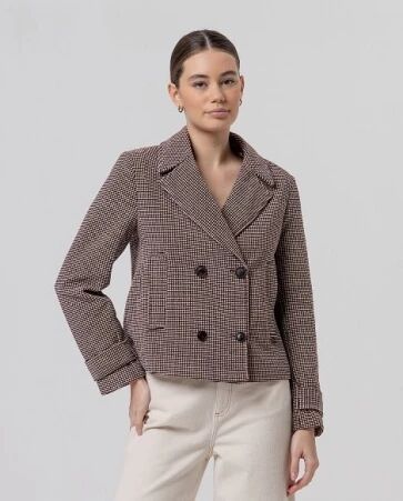 Caban double boutonnage Brun