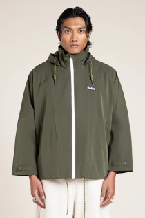 Cape courte imp&eacute;rmeable et oversize Lourmel kaki