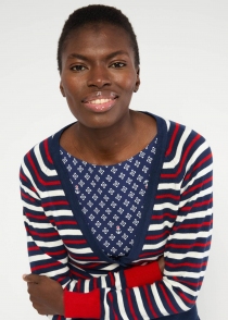 Cardigan Bright Side of Life classic north sea waves stripe