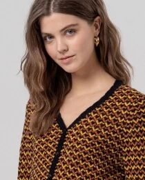 Cardigan col v textur&eacute; Negro