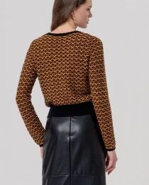 Cardigan col v textur&eacute; Negro