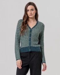 Cardigan col v textur&eacute; Verde Botella