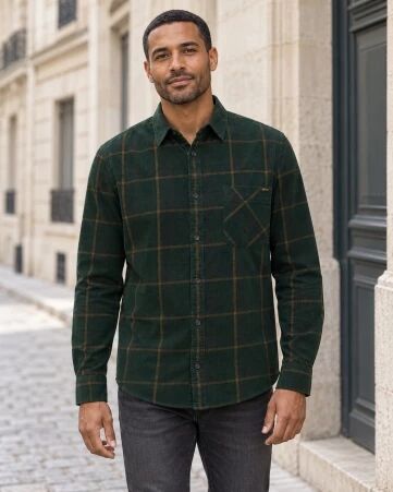 Chemise � carreaux verte