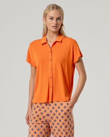 Chemise � manches courtes orange