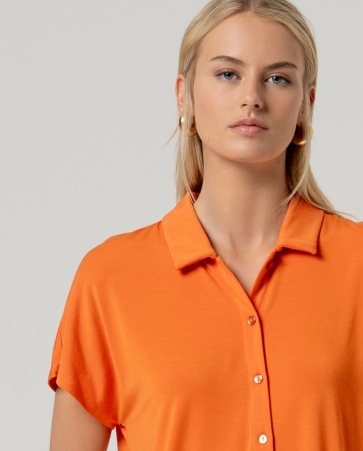 Chemise � manches courtes orange