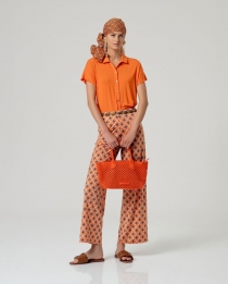 Chemise &agrave; manches courtes orange