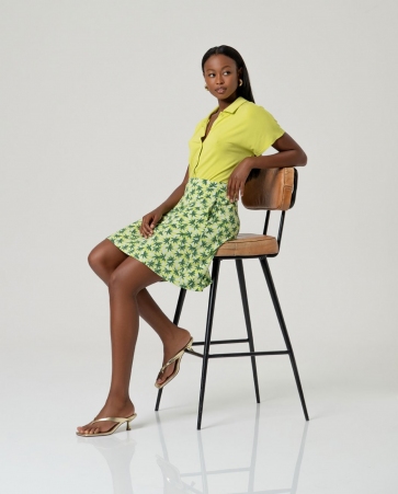 Chemise � manches courtes vert acide