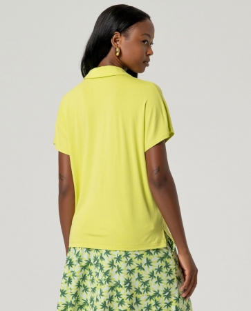 Chemise � manches courtes vert acide