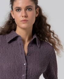 Chemise avec texture Mauve poudr&eacute;