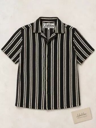 Chemise crochet Rayures Crochet Noir �cru