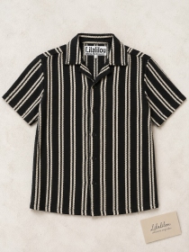 Chemise crochet Rayures Crochet Noir &Eacute;cru