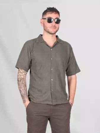 Chemise manches courte kaki