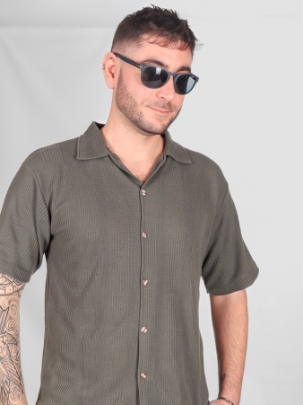 Chemise manches courte kaki
