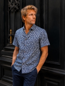 Chemise manches courtes Heliopora bleu