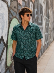 Chemise manches courtes Heliopora vert