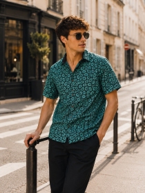 Chemise manches courtes Heliopora vert
