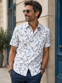 Chemise manches courtes Rivage bleu