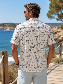Chemise manches courtes Rivage bleu