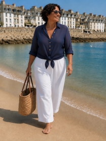 Chemise voile de coton Bleu marine