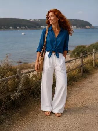 Chemise voile de coton Bleu petrol