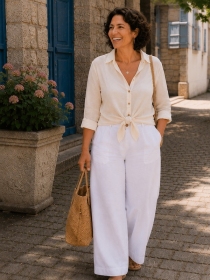 Chemise voile de coton Ecru