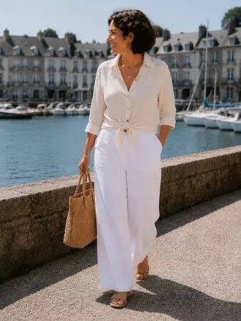Chemise voile de coton Ecru