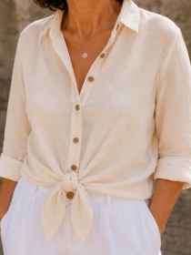 Chemise voile de coton Ecru